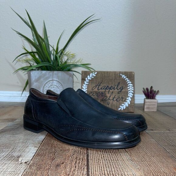BED STU-Grunge Black Pebbled Leather Loafer Slip On Shoe Men's - Picture 1 of 10